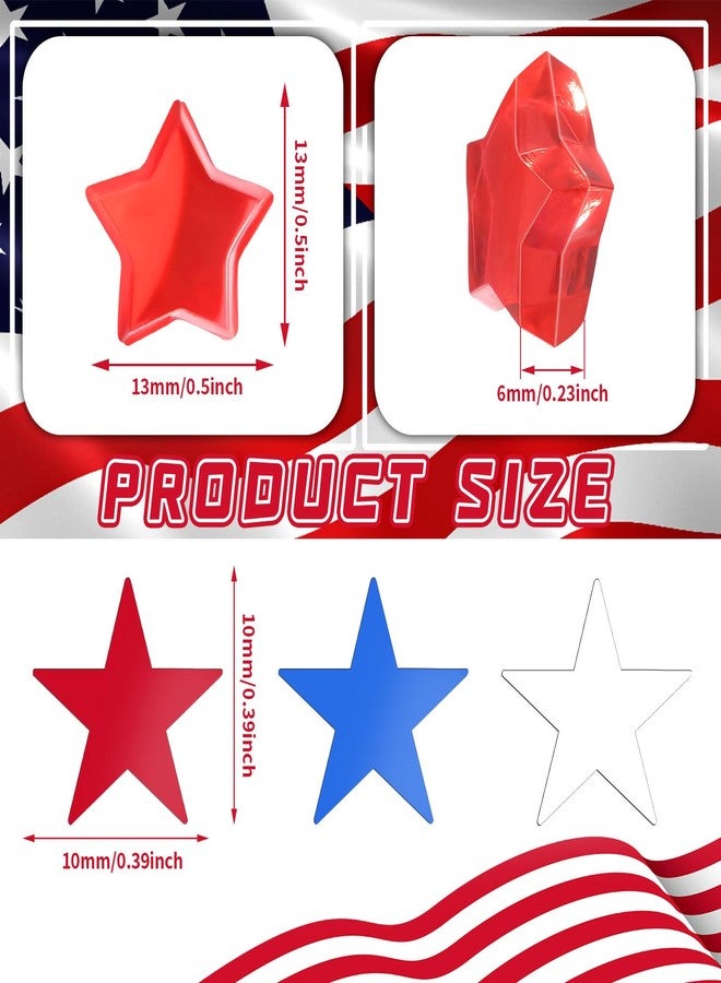 BOARDFEB 240 Pcs Patriotic Star Gems with 15g Star Confetti for Vase Filler, 4th of July Translucent Crystals 3D Star Shaped Gems Memorial Day Ice Rocks,Table Scatter, Party Arts Crafts Decoration - Image 2